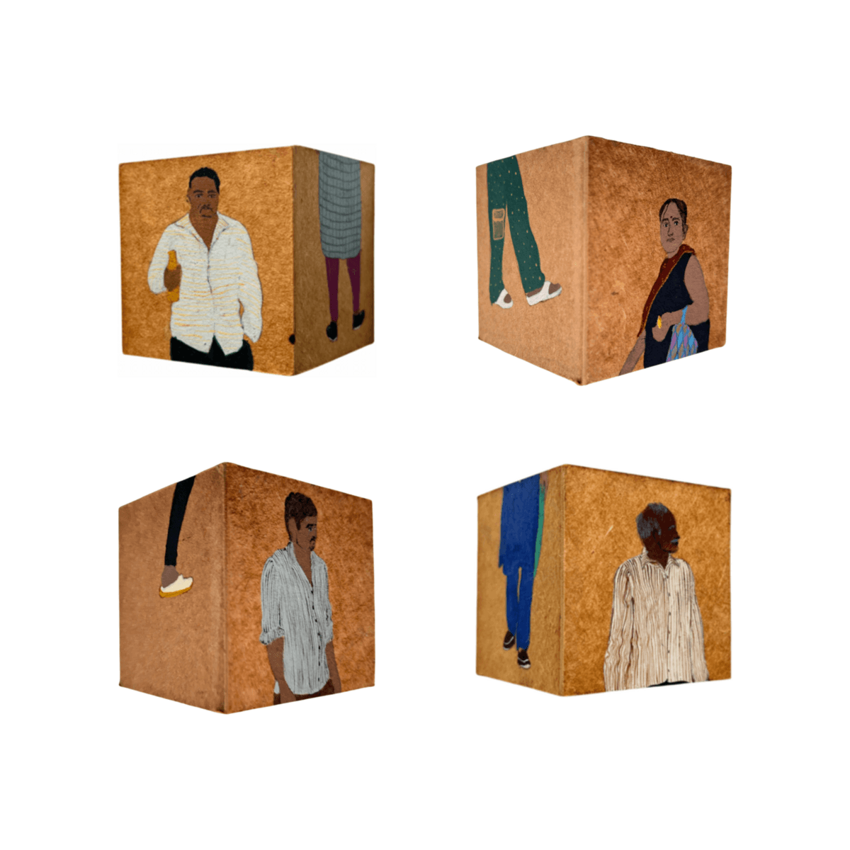 Untitled (set of 4 painted on three sides) (Unique Edition)