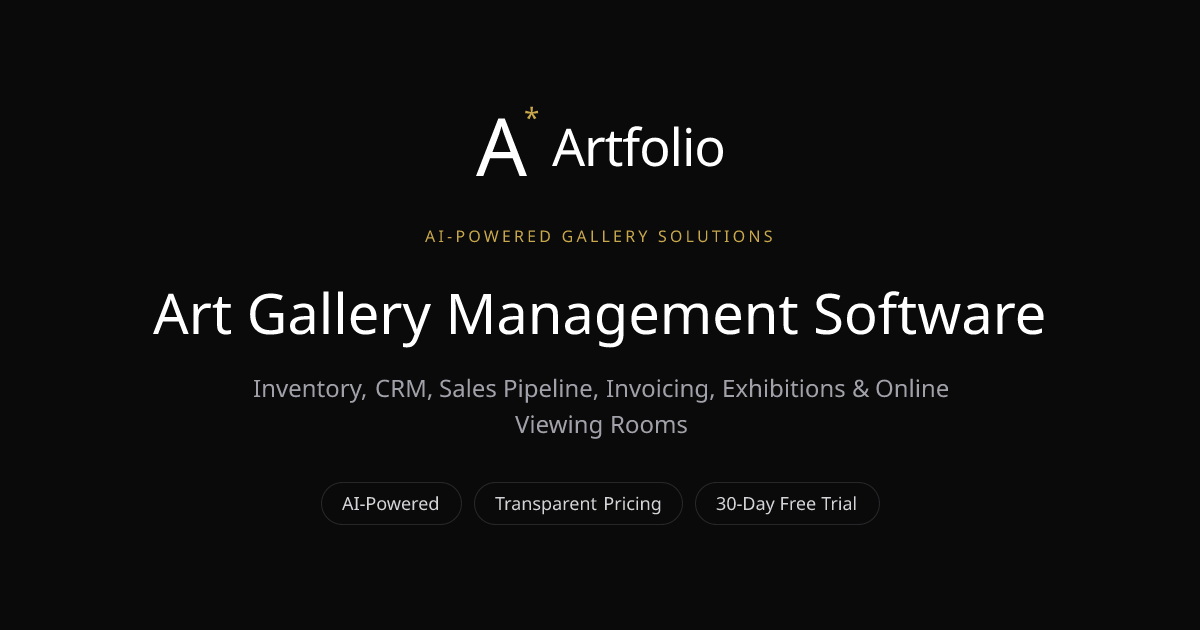 Artfolio - AI-Powered Art Gallery Management Software